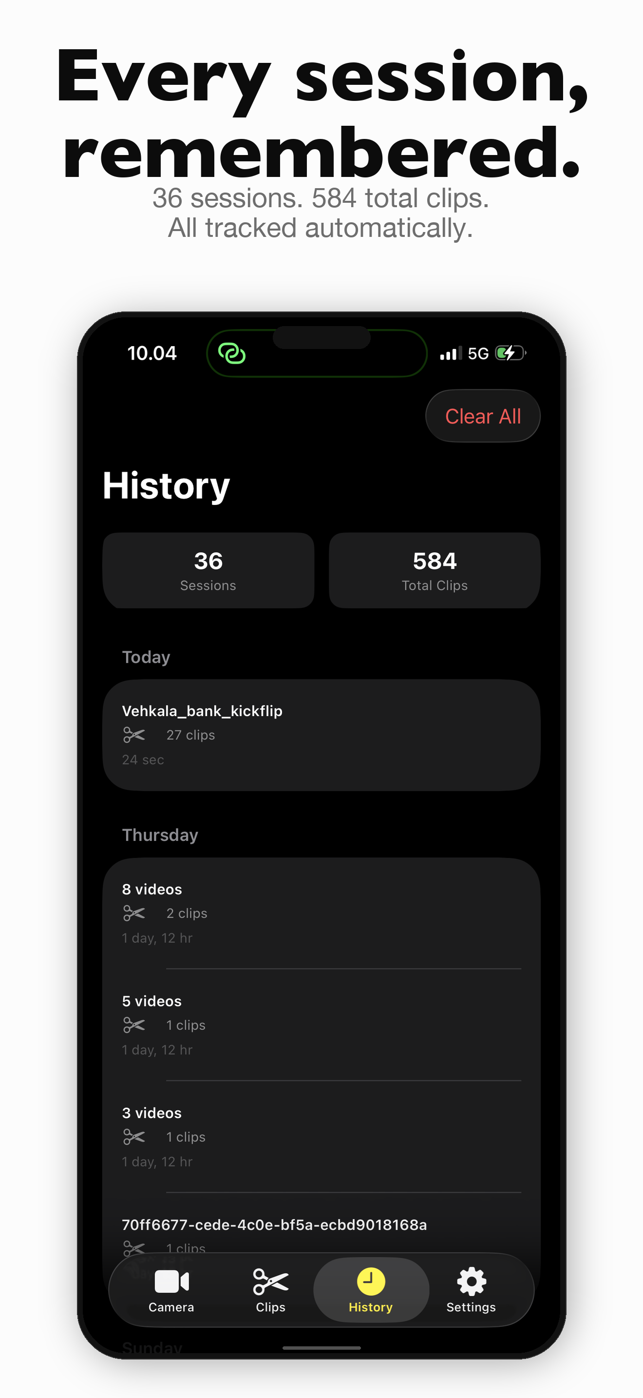 Session history